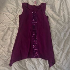 Xhilaration Kids Purple Tank Top with Sequin Accent